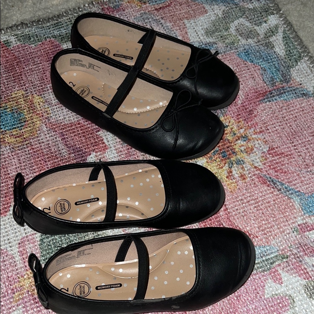 Black Kids Shoes with Bow Detail